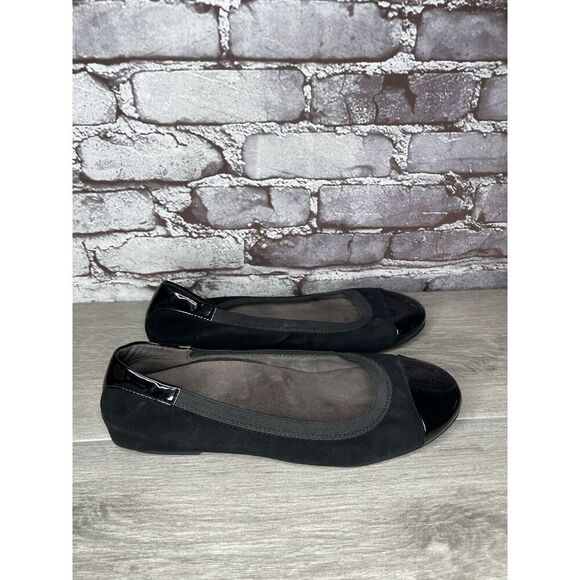 Vionic Spark Tiegan Black Suede Leather Patent Toe Ballet Flats Women Sz 9.5M US - Picture 14 of 16